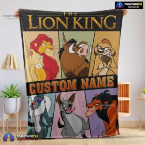 Official Disney Cartoon The Lion King With All Friends Blanket Fleece Customized Blanket
