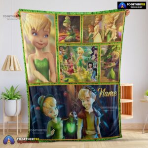 Official Disney Cartoon Tinker Bell Cute Blanket Fleece Customized Blanket