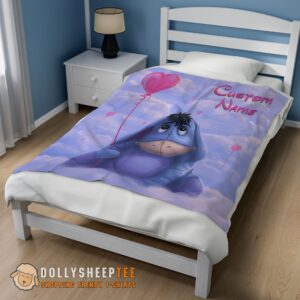 Alternative view of Perfect Disney Cartoon Winnie The Pooh Eeyore Cute Blanket Fleece Customized Blanket