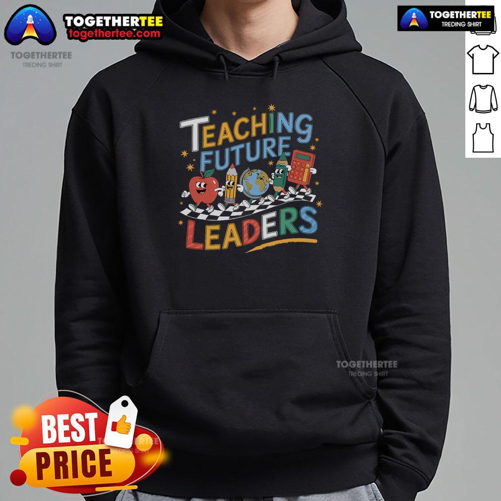 Pretty Retro Teaching Future Leaders Teacher 100 Days Of School T-Shirt - Image 2