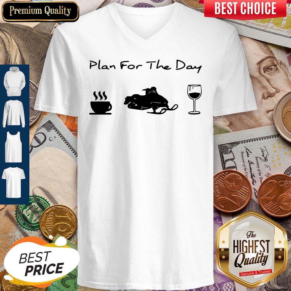 Funny Plan For The Day Coffee Snowboards And Wine Shirt - Image 5