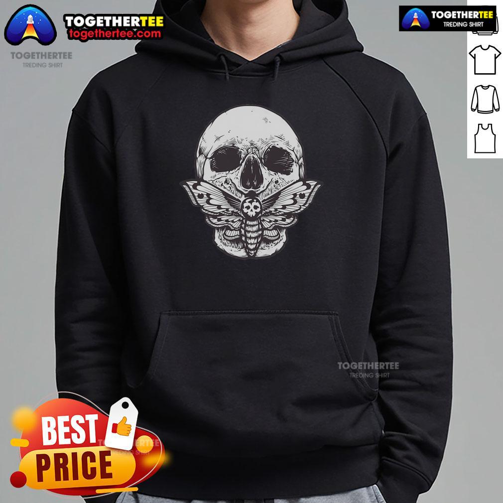 Premium Vintage Skull Moth Skull T-Shirt - Image 2