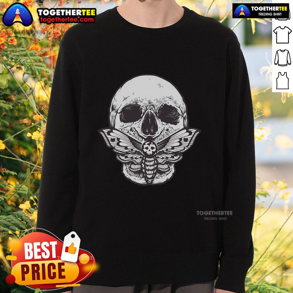 Premium Vintage Skull Moth Skull T-Shirt - Image 5