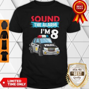 Birthday Boy 8 Years Old Kids Police Car Policeman Cop Shirt