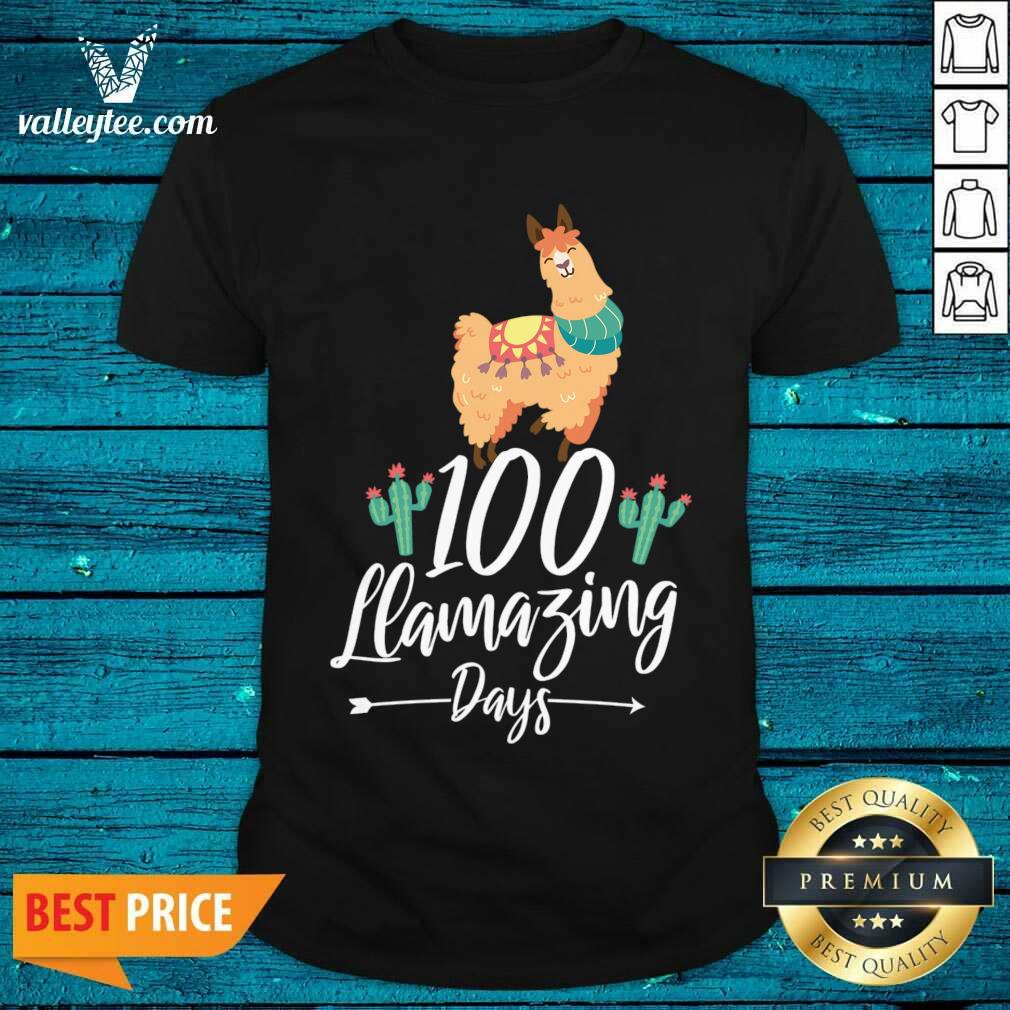 Lovely 100 Llamazing Days Llama 100th Day of School Teacher Kids Shirt