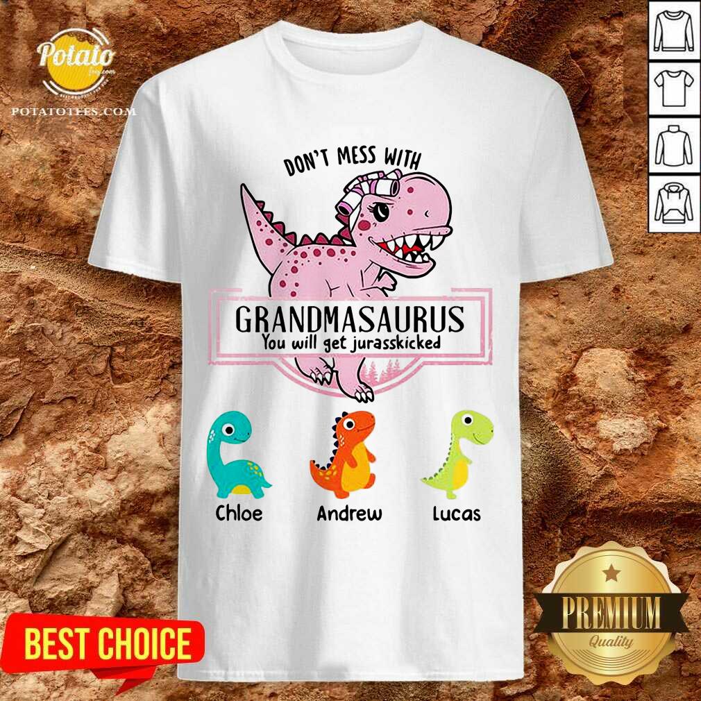 Don't Mess With Grandmasaurus Personalized Custom Women's Shirt