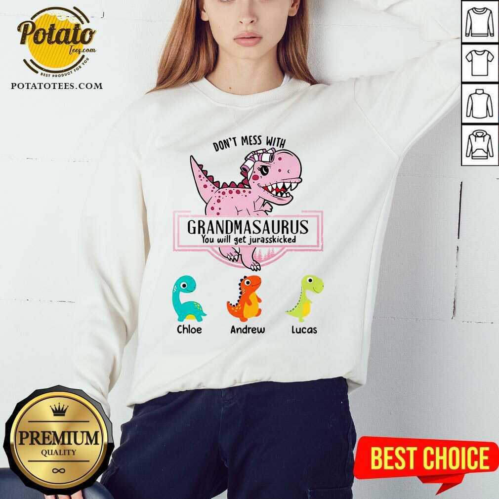 Don't Mess With Grandmasaurus Personalized Custom Women's Shirt - Image 4