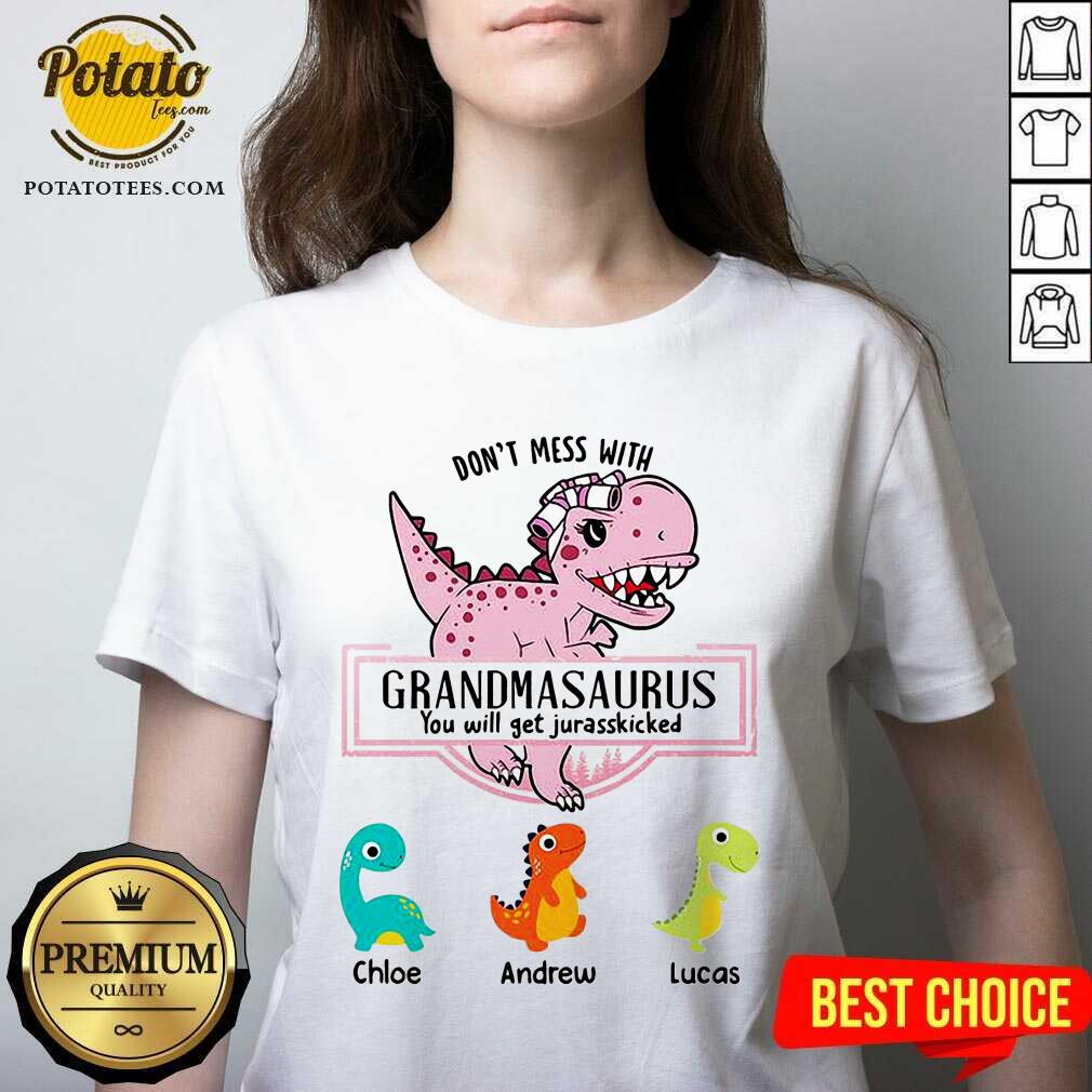Don't Mess With Grandmasaurus Personalized Custom Women's Shirt - Image 2