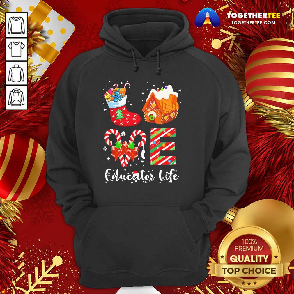 Great Love Socks House Educator Life Merry Christmas Shirt - Image 5
