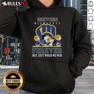 Alternative view of Happy Peanuts Charlie Brown Snoopy Milwaukee Brewers Baseball Forever Not Just When We Win T-Shirt