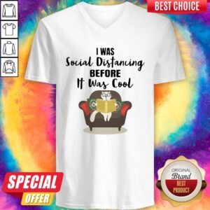 Alternative view of Cat Read Book I Was Social Distancing Before It Was Cool Shirt