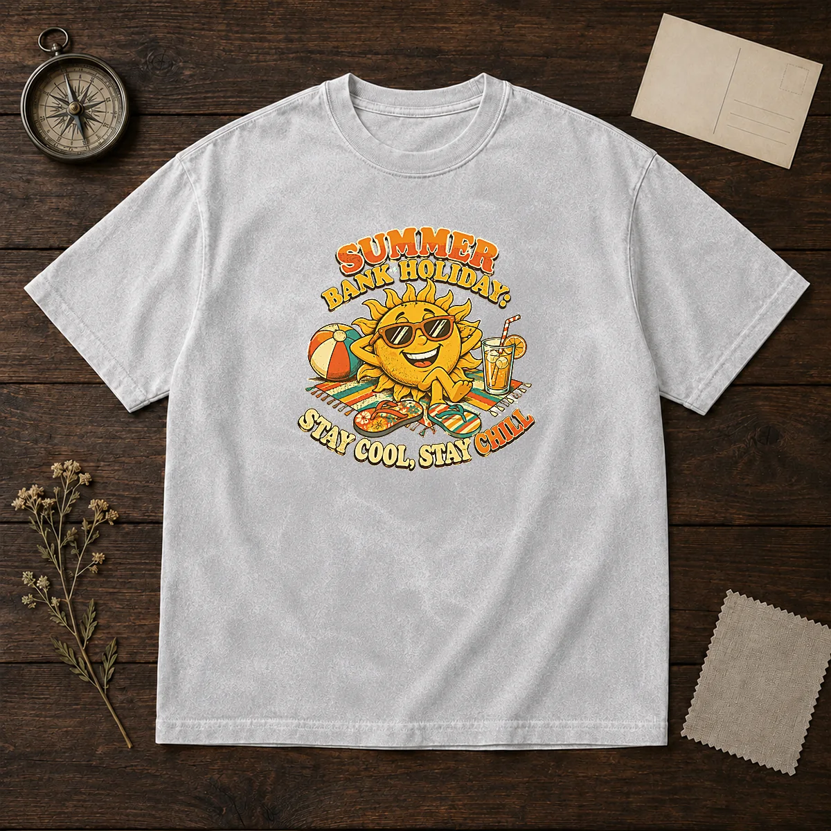 Premium Summer Bank Holiday Vintage Chill Sun Shirt - Image 8