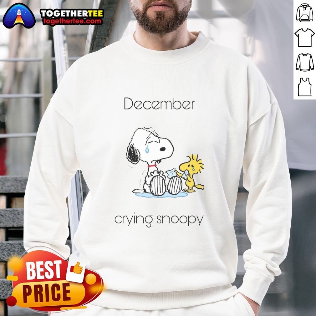 Pretty December Crying Snoopy Woodstock T-Shirt - Image 5
