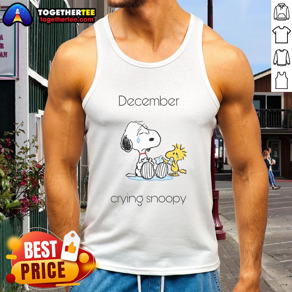 Pretty December Crying Snoopy Woodstock T-Shirt - Image 4