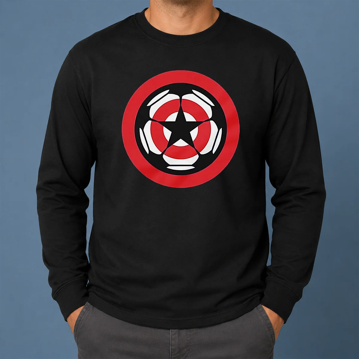 Pretty Captain America Marvel Cinematic Universe UEFA Champions Shirt - Image 6