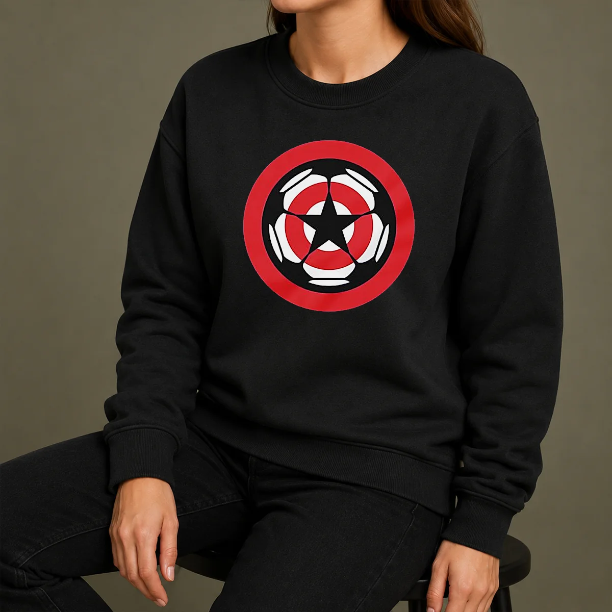 Pretty Captain America Marvel Cinematic Universe UEFA Champions Shirt - Image 7