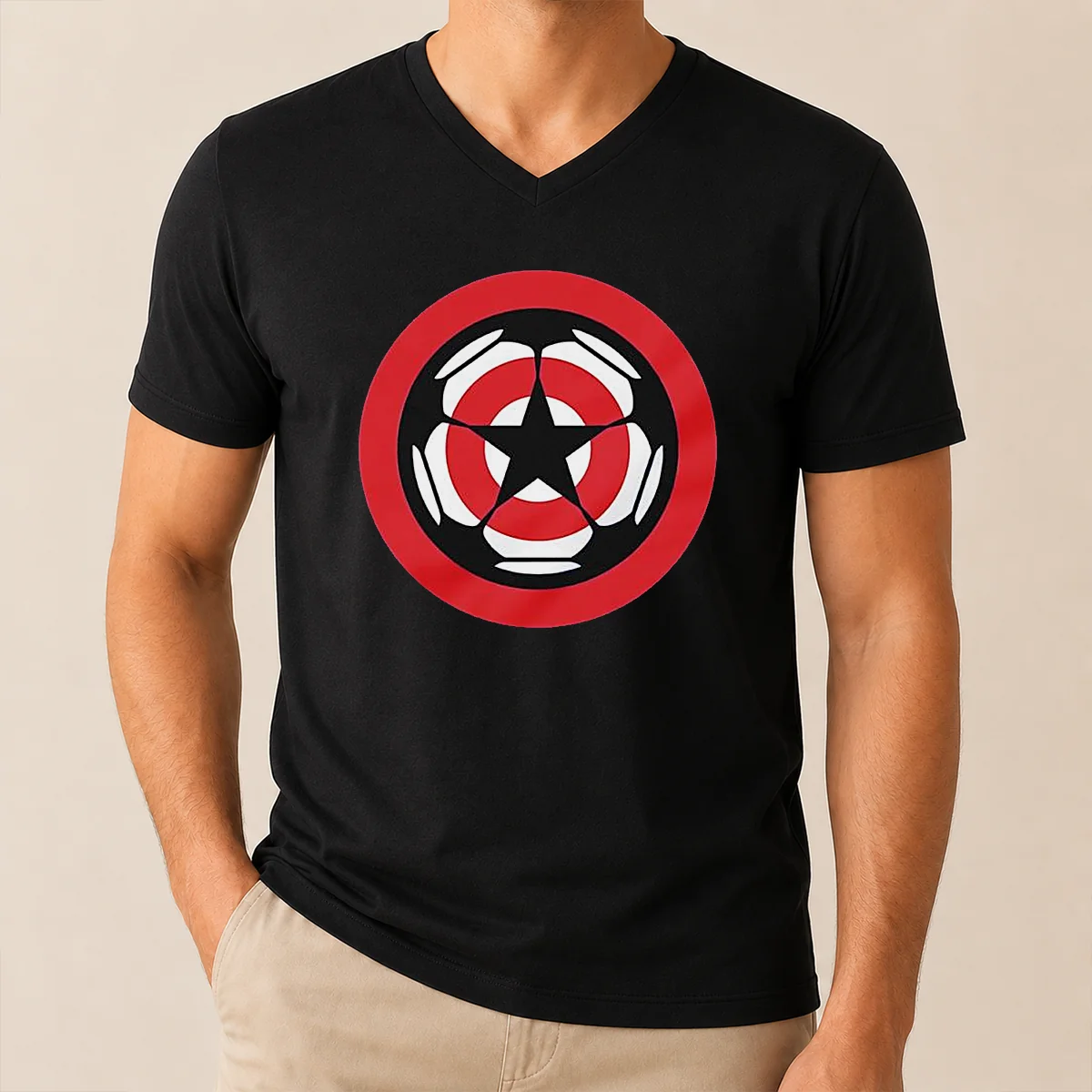 Pretty Captain America Marvel Cinematic Universe UEFA Champions Shirt - Image 2