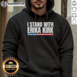 Alternative view of Nice Charlie Kirk Tribute I Stand with Erika-Kirk T-Shirt