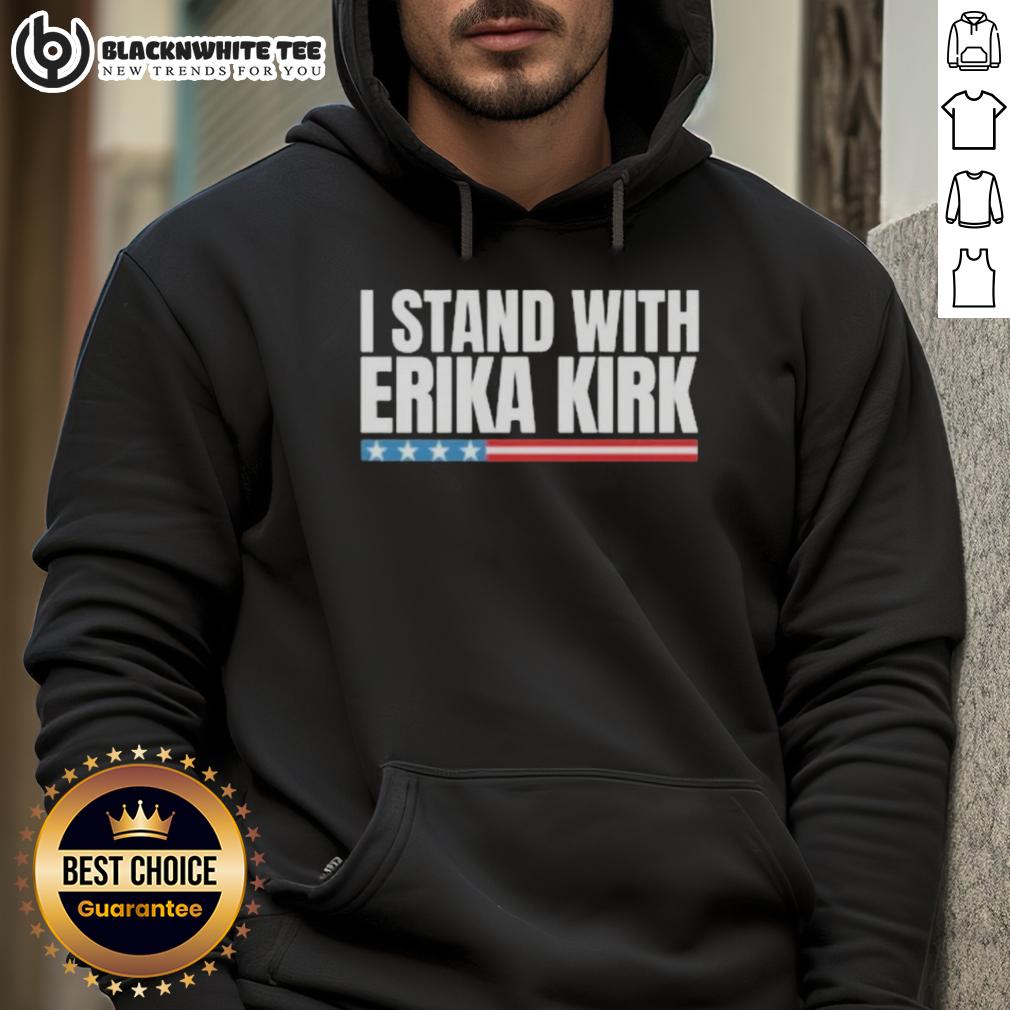 Nice Charlie Kirk Tribute I Stand with Erika-Kirk T-Shirt - Image 2