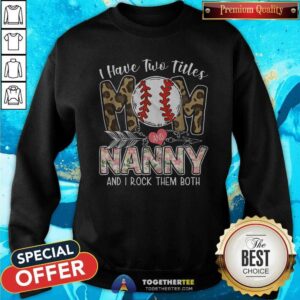 Alternative view of Hot I Have Two Titles Mom And Nanny Baseball Shirt
