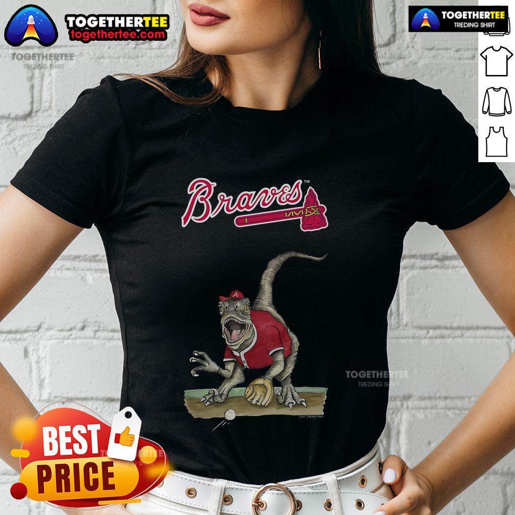 Original Atlanta Braves Tiny Turnip Velociraptor T-Shirt - Image 3