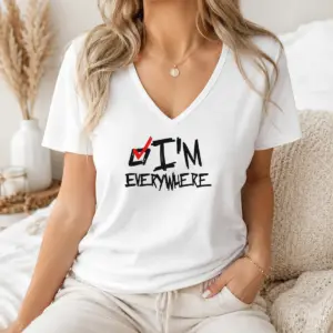 Alternative view of Funny I'm Everywhere Checkbox Symbol Graphic Text Shirt