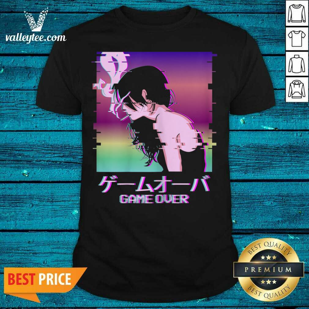 Japanese Sad Anime Girl Game Over Aesthetic Shirt