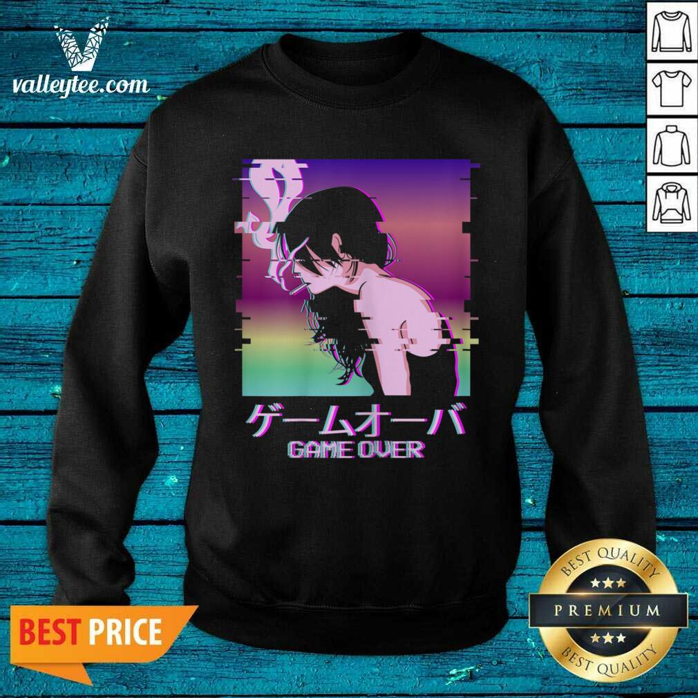 Japanese Sad Anime Girl Game Over Aesthetic Shirt - Image 3