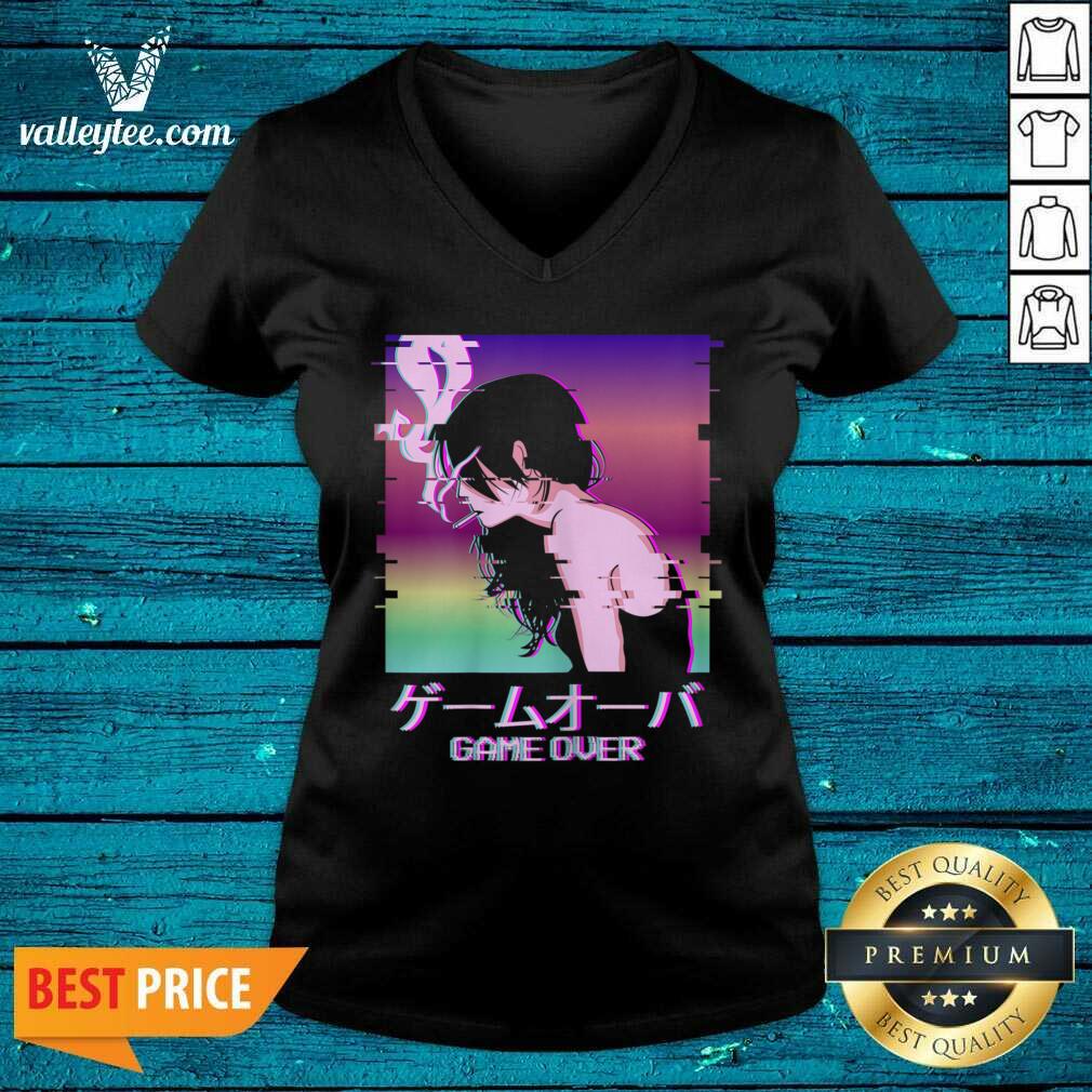 Japanese Sad Anime Girl Game Over Aesthetic Shirt - Image 5
