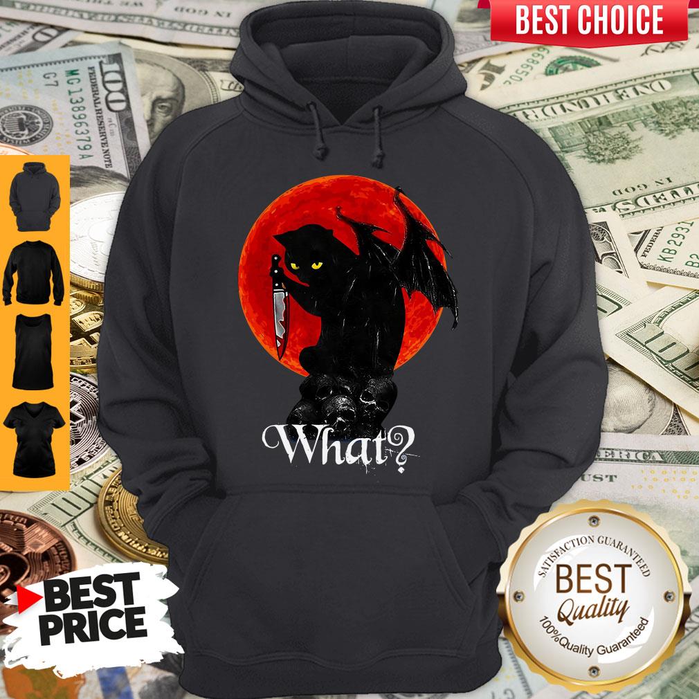 Top Black Cat Skull Moon What Shirt - Image 5