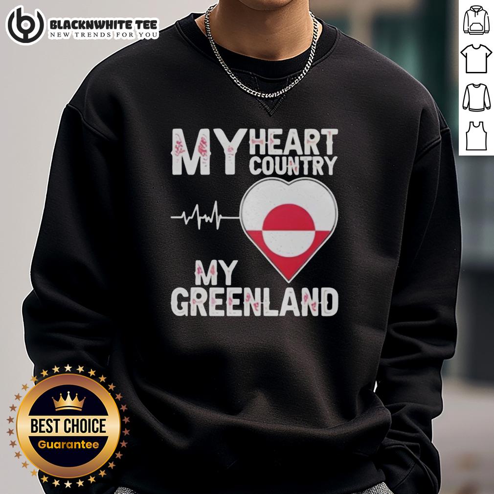 Top My Heart Country Heartbeat My Greenland T-Shirt - Image 5