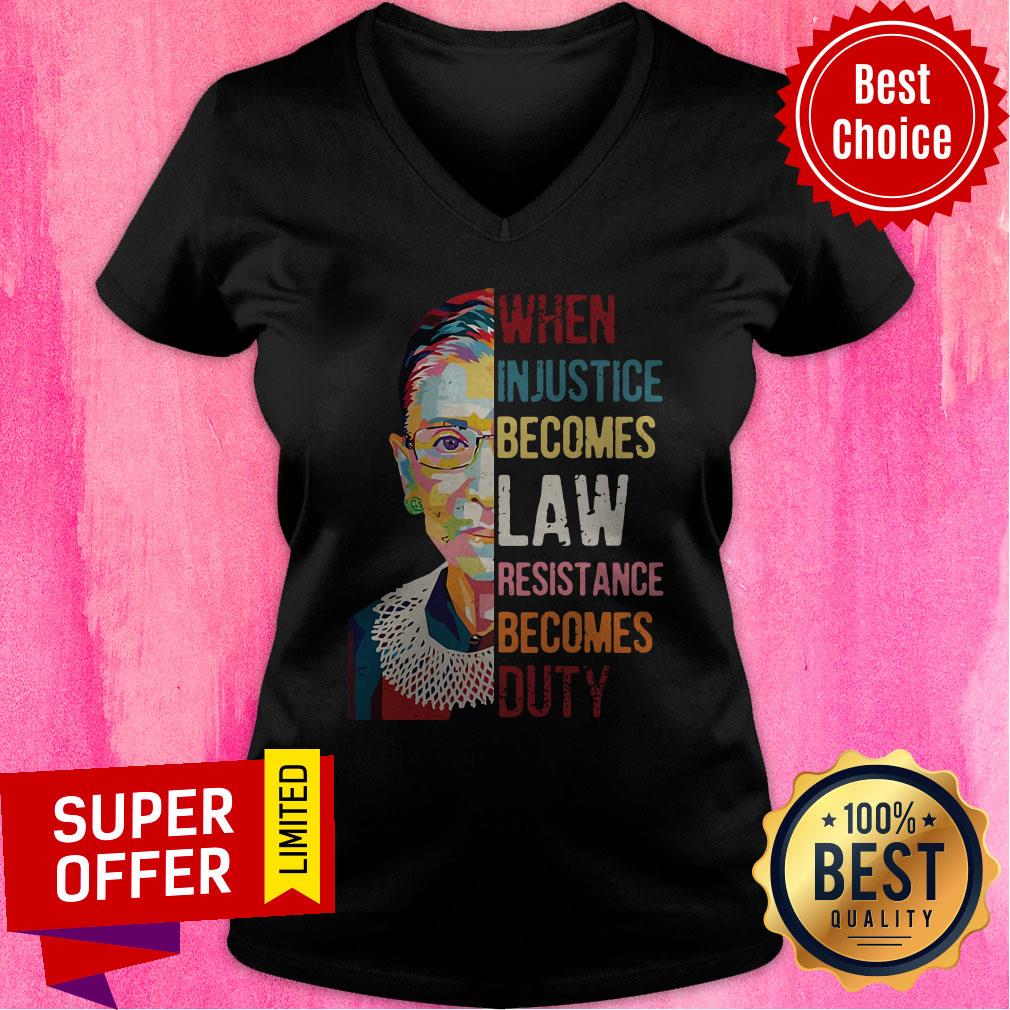 Ruth Bader Ginsburg When Injustice Becomes Law Resistance Becomes Duty Tee Shirt - Image 3