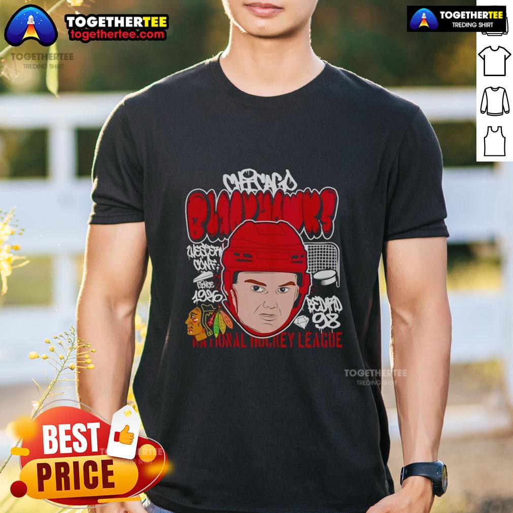 Nice Connor Bedard Big Head Chicago Blackhawks NHL Cartoon T-Shirt