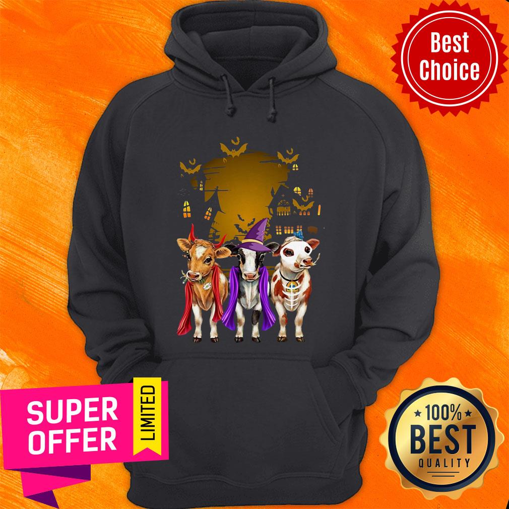 Official Three Cow Happy Halloween Shirt - Image 2
