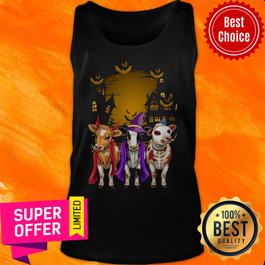 Official Three Cow Happy Halloween Shirt - Image 4