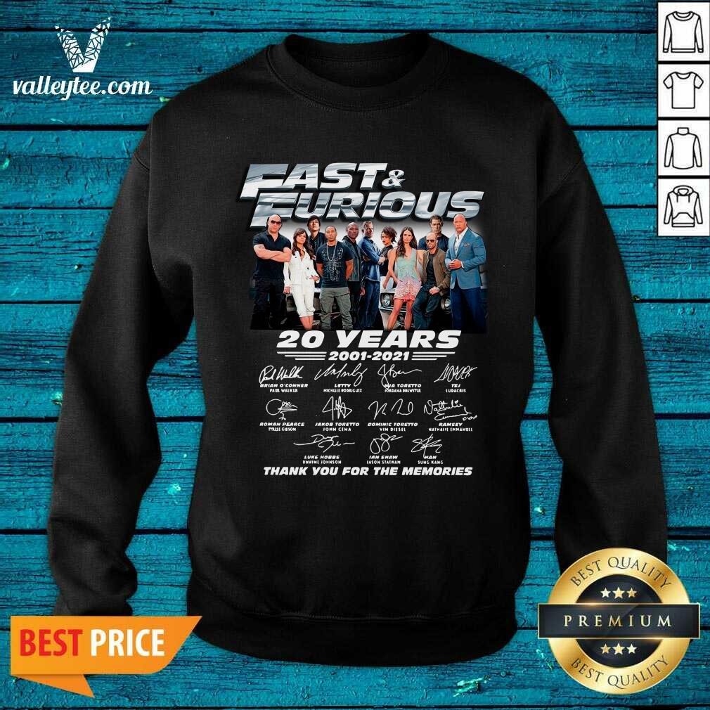 Awesome Fast And Furious 20 Years 2001 2021 Signatures Thank You For The Memorie Shirt - Image 4