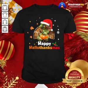 Cute Dragon Santa Happy Hallothanksmas Shirt