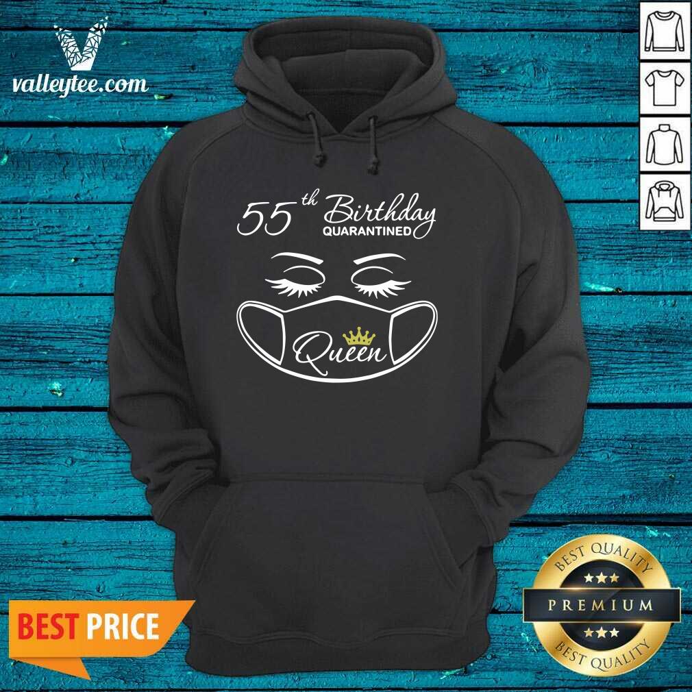 Funny 55th Birthday Quarantine Queen Face Mask Shirt - Image 3