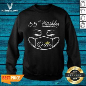Alternative view of Funny 55th Birthday Quarantine Queen Face Mask Shirt