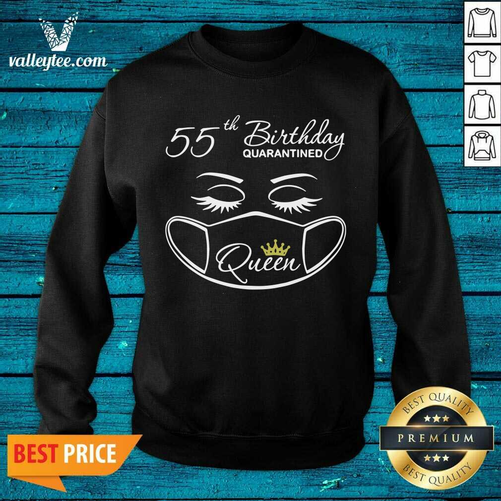 Funny 55th Birthday Quarantine Queen Face Mask Shirt - Image 2