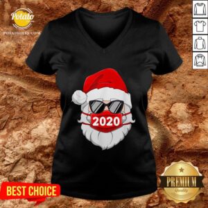 Alternative view of Pretty Santa With Face Mask Christmas Shirt