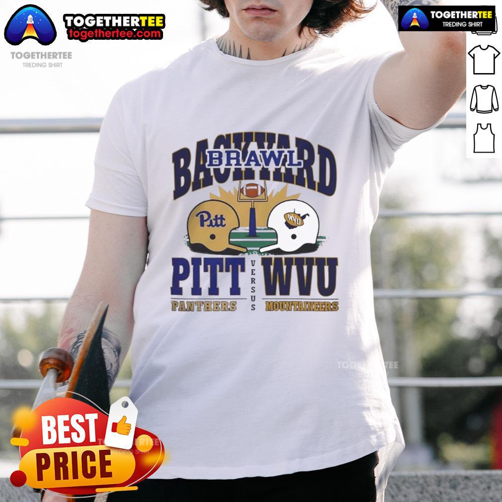 Nice Pitt Panthers Vs West Virginia Mountaineers Backyard Brawl 2025 Helmet T-Shirt
