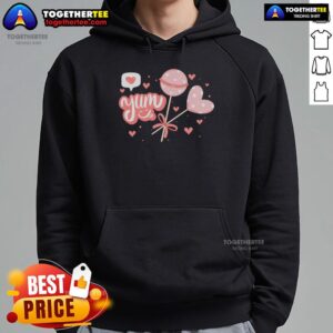 Alternative view of Top Yum Lollipop Candy Heart Valentines Day T-Shirt