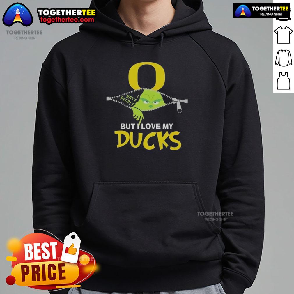 Original Grinch Christmas But I Love My Oregon Ducks T-Shirt - Image 2