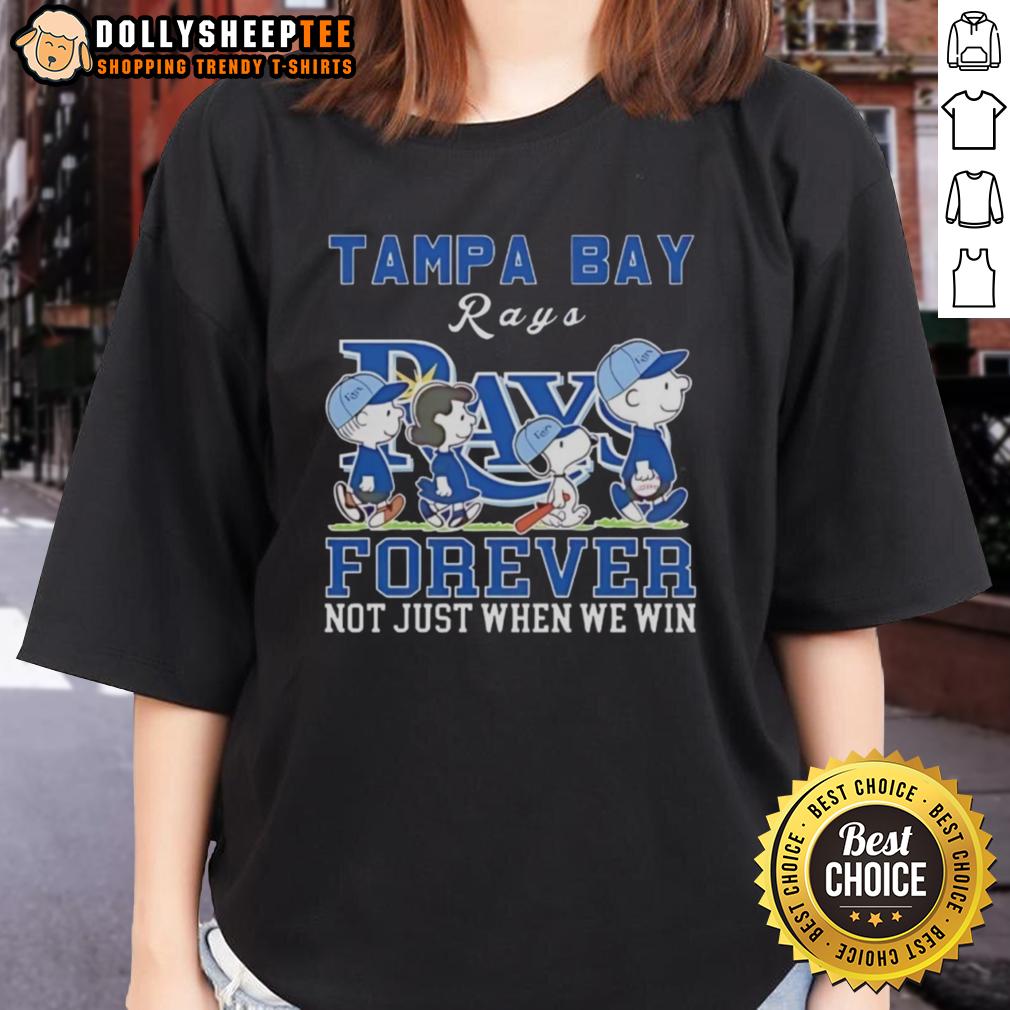 Premium Snoopy And Charlie Brown Tampa Bay Rays Forever Not Just When We Win T-Shirt - Image 3