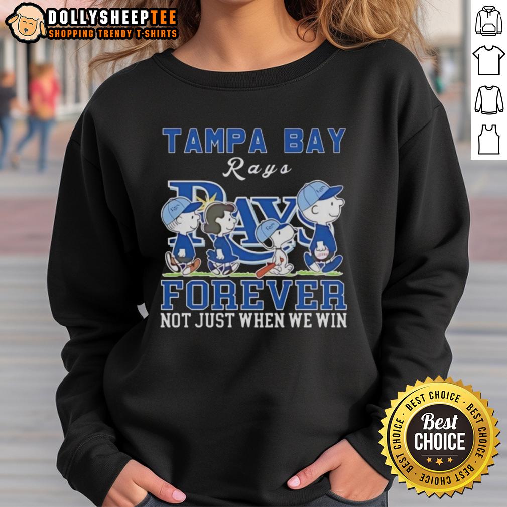 Premium Snoopy And Charlie Brown Tampa Bay Rays Forever Not Just When We Win T-Shirt - Image 5