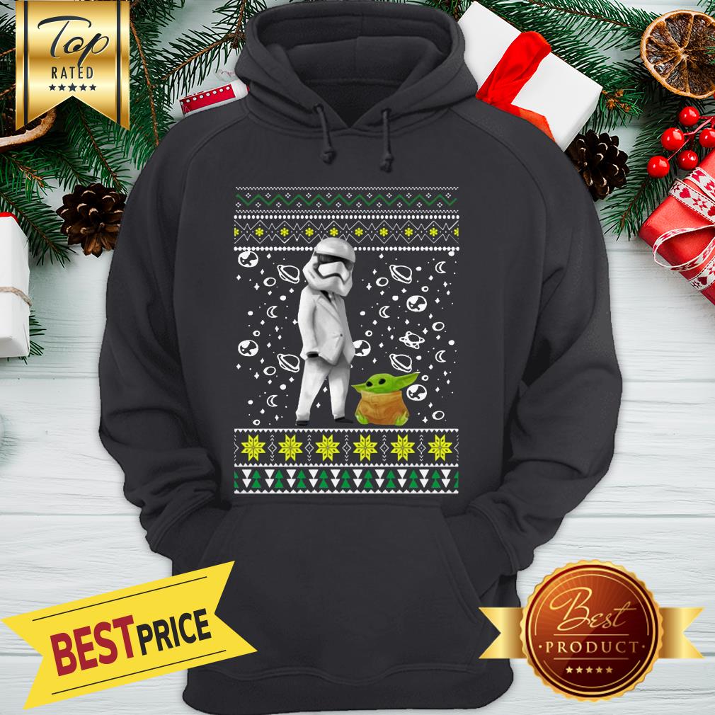 Star Wars Stormtrooper And Baby Yoda Ugly Christmas Shirt - Image 5