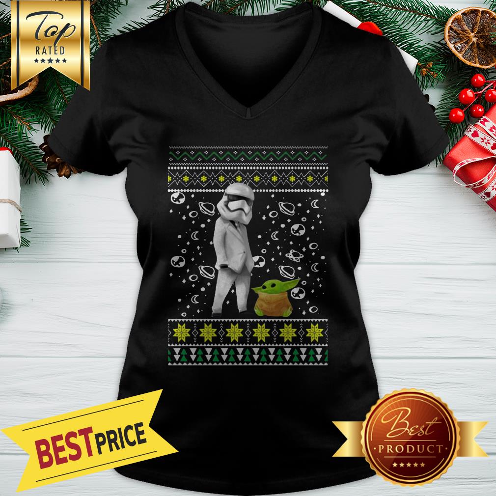 Star Wars Stormtrooper And Baby Yoda Ugly Christmas Shirt - Image 4