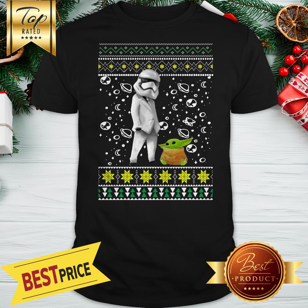 Star Wars Stormtrooper And Baby Yoda Ugly Christmas Shirt