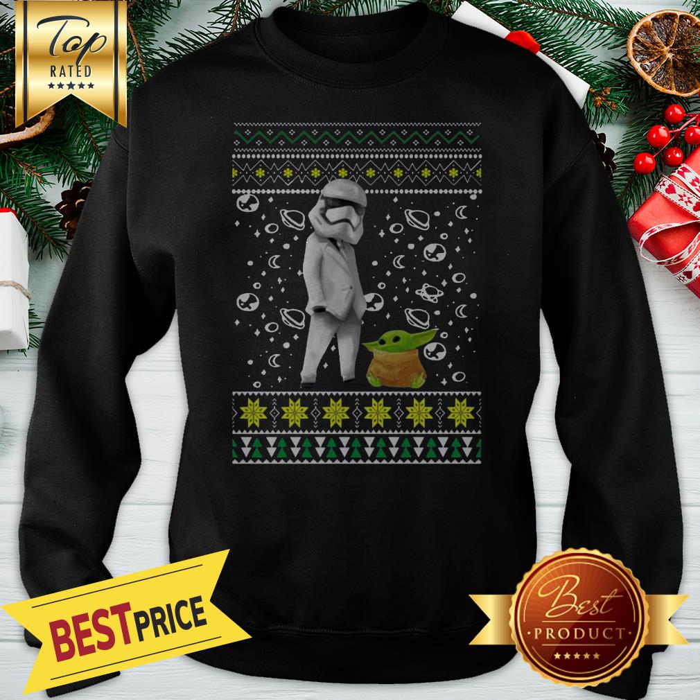 Star Wars Stormtrooper And Baby Yoda Ugly Christmas Shirt - Image 3